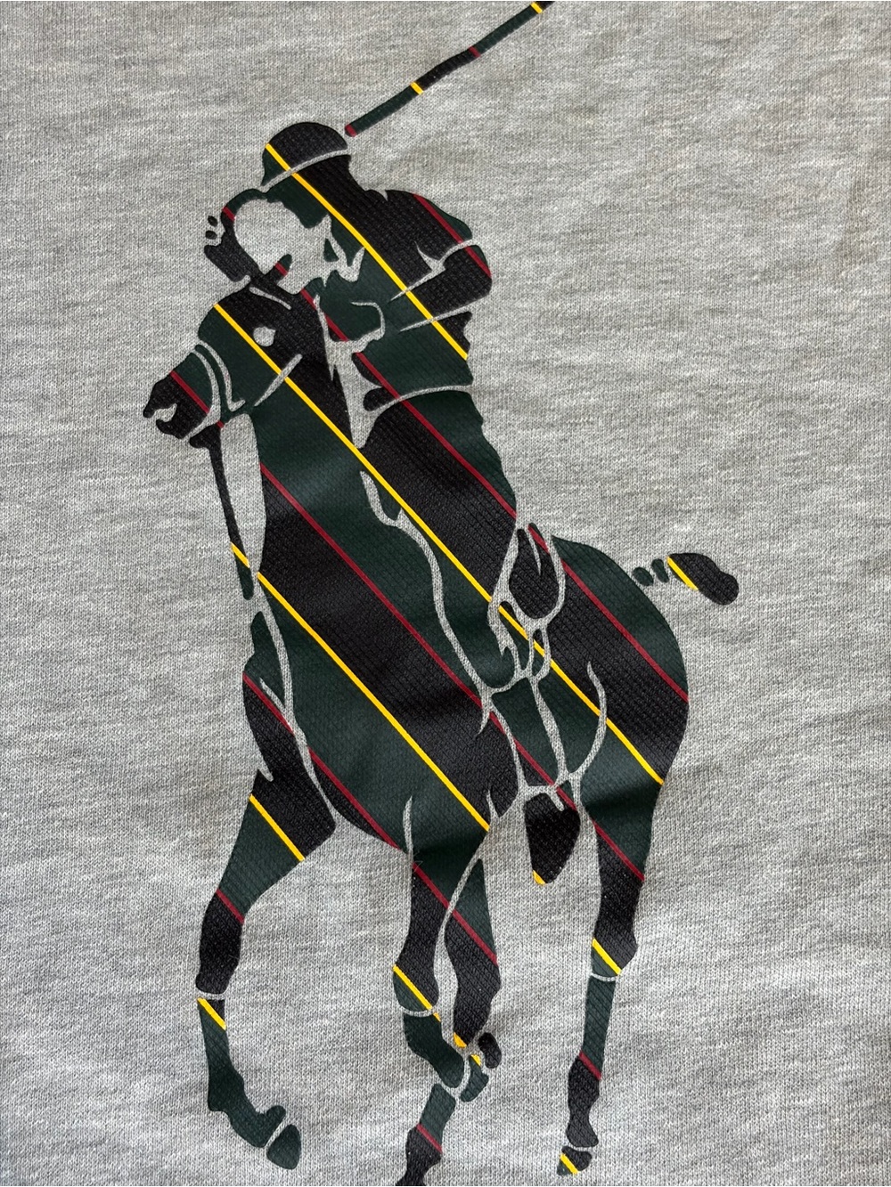 Ralph Lauren Gray Crewneck Sweatshirt with Striped Polo Player Logo - Picture 2 of 3